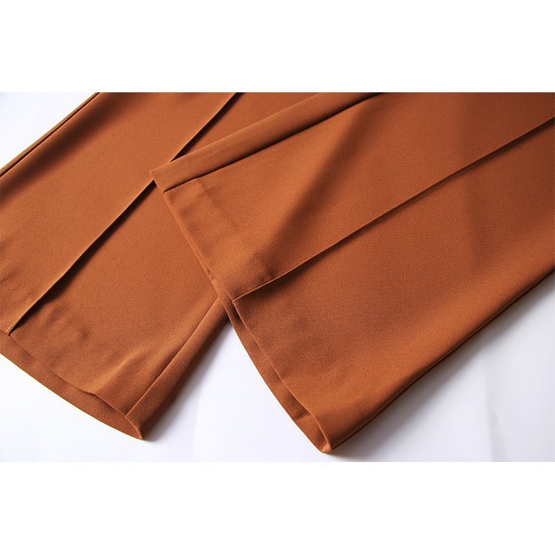 Kiara Trousers - High - Waisted Flare - Structured Tailoring - Contoured Waistline - Chain Embellishment - Layered Waistband