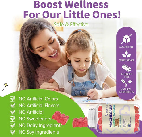 Kids Sleep Gummies – Melatonin - Free Magnesium, Vitamin B6 & D3, L - Theanine