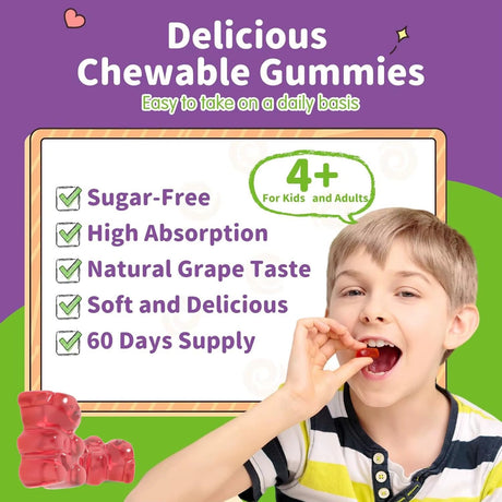 Kids Sleep Gummies – Melatonin - Free Magnesium, Vitamin B6 & D3, L - Theanine