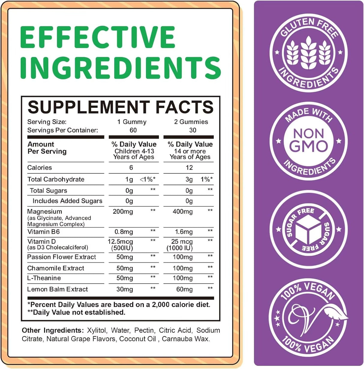 Kids Sleep Gummies – Melatonin - Free Magnesium, Vitamin B6 & D3, L - Theanine