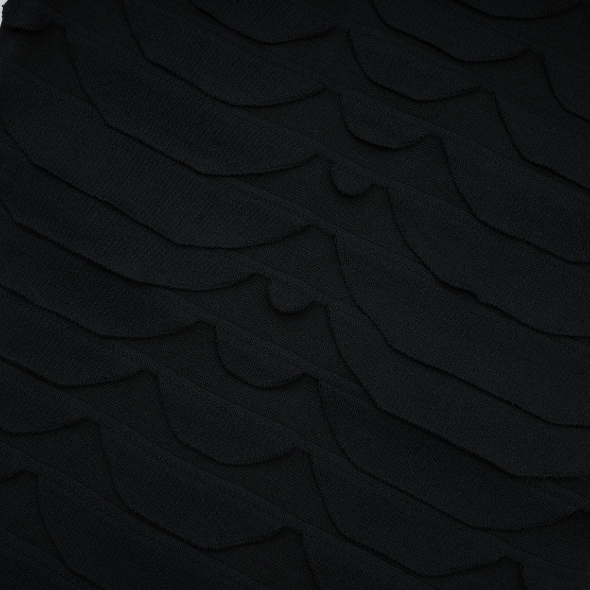 Kiera Midi Dress 3D Snake Pattern Godet Black & Flared
