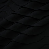 Kiera Midi Dress 3D Snake Pattern Godet Black & Flared
