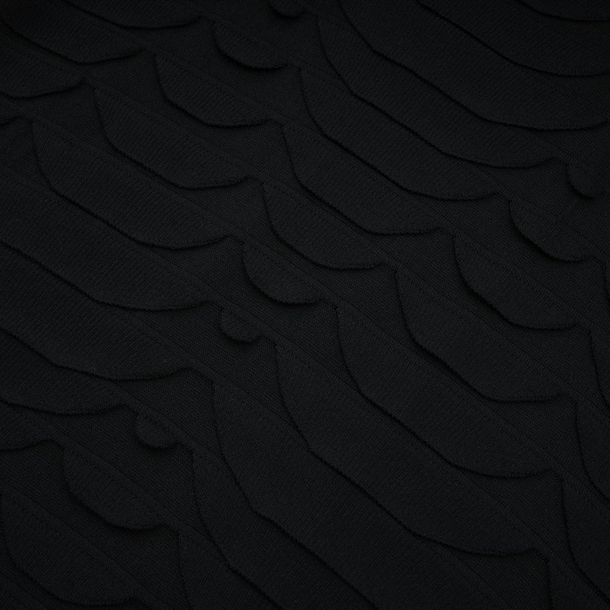 Kiera Midi Dress 3D Snake Pattern Godet Black & Flared