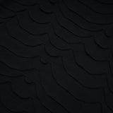 Kiera Midi Dress 3D Snake Pattern Godet Black & Flared
