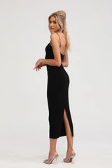 Kimberly Midi Dress Black Bustier Off - shoulder Design