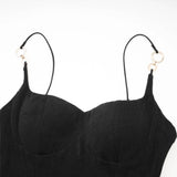 Kimberly Midi Dress Black Bustier Off - shoulder Design