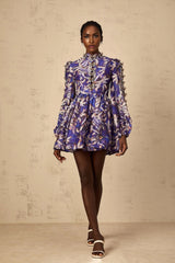 Kimberly Mini Dress Purple Butterfly - Appliqu & Cut - Out