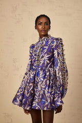 Kimberly Mini Dress Purple Butterfly - Appliqu & Cut - Out