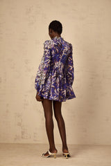 Kimberly Mini Dress Purple Butterfly - Appliqu & Cut - Out