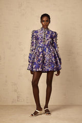 Kimberly Mini Dress Purple Butterfly - Appliqu & Cut - Out