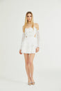 Kimberly Mini Dress White Lace Cut Out Ruffle Hem