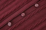 Knit Dress – Cable Knit Texture – Button - Down Front – Tailored Silhouette