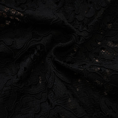 Kylitha black lace ribbon mini dress