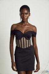 Laguna panelled corset mini dress