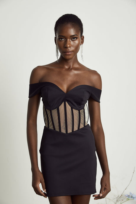 Laguna panelled corset mini dress