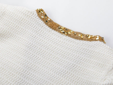 Lana Dress - Fitted Silhouette With Flared Hem - Long - Sleeve Design - Tailored Fit - Elegant Embellished Details