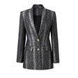Landry Blazer - Tailored Silhouette - Snake Print Design - Metallic Accents - Slim Fit - Button Details