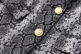 Landry Blazer - Tailored Silhouette - Snake Print Design - Metallic Accents - Slim Fit - Button Details