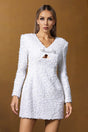 Landry White Sequin V-Neck Mini Dress