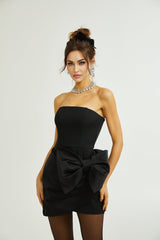 Lanetta bowknot asymmetric dress
