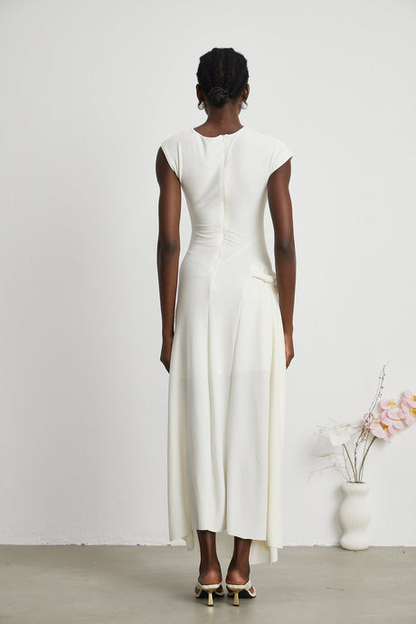 Lanetta jerseyknit draped midi dress