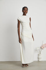 Lanetta jerseyknit draped midi dress