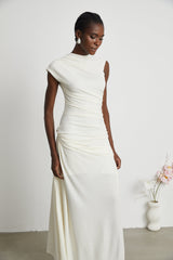 Lanetta jerseyknit draped midi dress