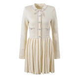 Laney Dress - A - Line Silhouette With Fitted Bodice - Button - Down Pleated Skirt - Tailored Fit - Embellished Buttons & Pockets