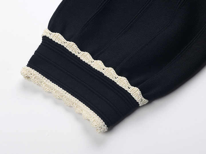 Laura Dress - A - Line Silhouette - Vintage - Inspired Lace Collar - Structured Fit - Puffed Sleeves