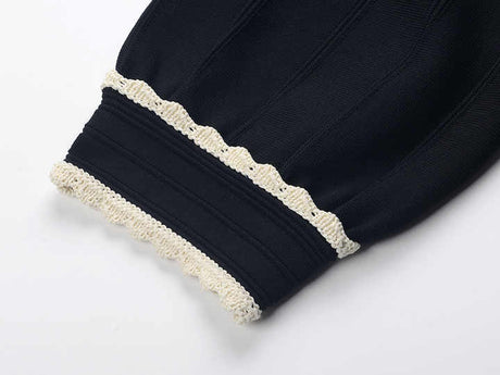 Laura Dress - A - Line Silhouette - Vintage - Inspired Lace Collar - Structured Fit - Puffed Sleeves