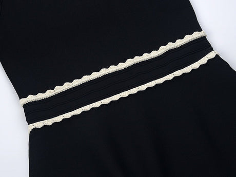 Laura Dress - A - Line Silhouette - Vintage - Inspired Lace Collar - Structured Fit - Puffed Sleeves