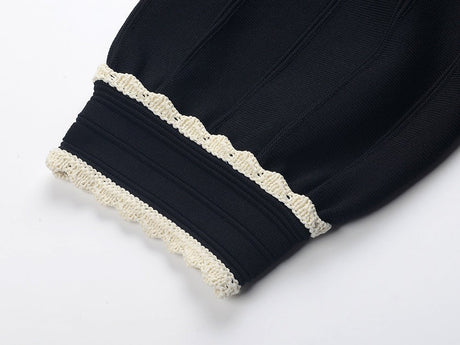 Laura Dress - A - Line Silhouette - Vintage - Inspired Lace Collar - Structured Fit - Puffed Sleeves