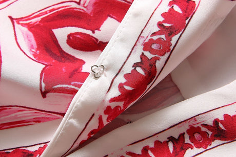 Laura Maxi Dress - Flowing Silhouette - Baroque Print - Loose Fit - Bell Sleeves - Boho - Chic Style