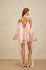 Lauretta Top & Shorts Set - Cold Shoulder - 3D - Petal Detailing - Ruffled Design - Layered Style - Elasticated Waistband