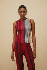 Lauretta Top & Trousers Set - Metallic Threading - Glitter Detailing - Knitted Construction - Fully Pleated