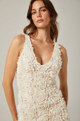 Layla Maxi Dress with Deep V - Neck and Rear Slit