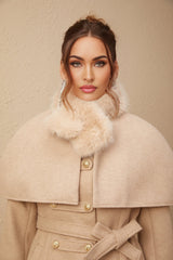 Layla Modern Coat with Detachable Cape and Scarf