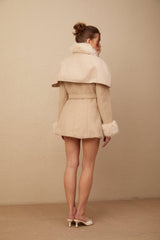 Layla Modern Coat with Detachable Cape and Scarf