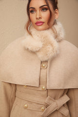 Layla Modern Coat with Detachable Cape and Scarf