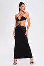 Leilani Black Halter Cutout Evening Dress