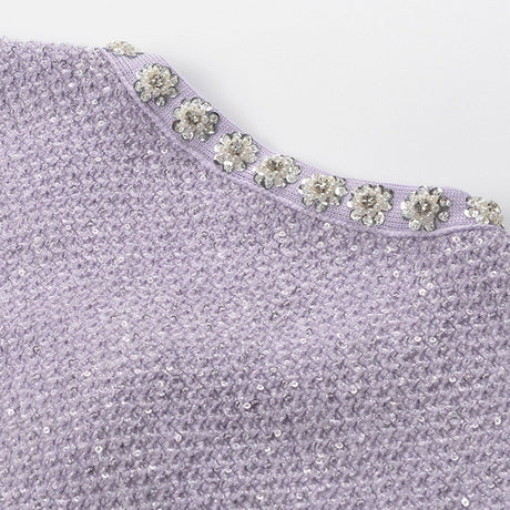 Léocadie purple embellished mini dress