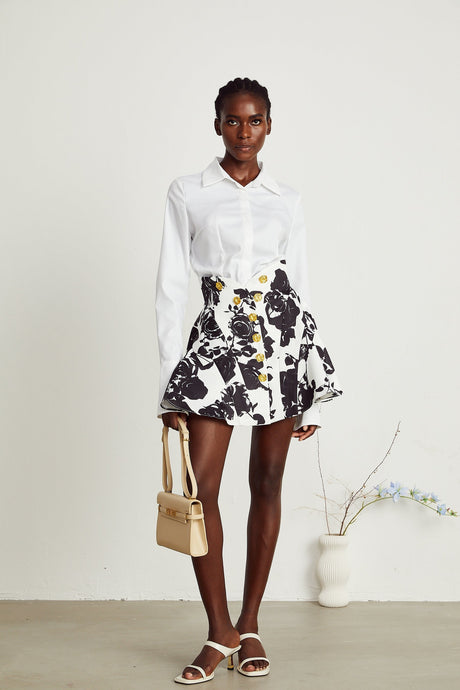 Léonor floralprint shirt  skirt matching set