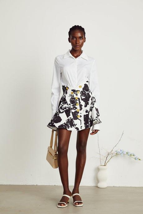 Léonor floralprint shirt  skirt matching set