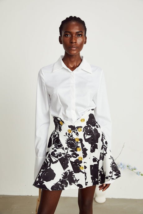 Léonor floralprint shirt  skirt matching set