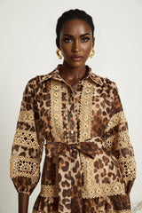 Léonor leopardprint cutout panelled mini dress