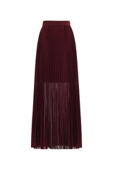 Lesly Burgundy Off-the-Shoulder Ruched Maxi Dress Long Sleeves Formal Evening Events