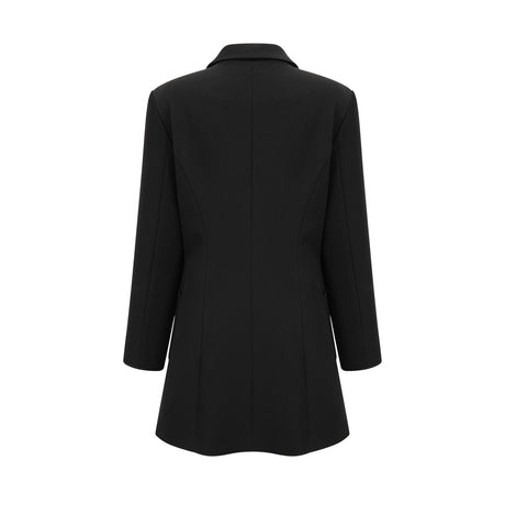 Letizia Blazer in Black Thigh Length Single Breasted Dress
