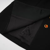 Letizia Blazer in Black Thigh Length Single Breasted Dress