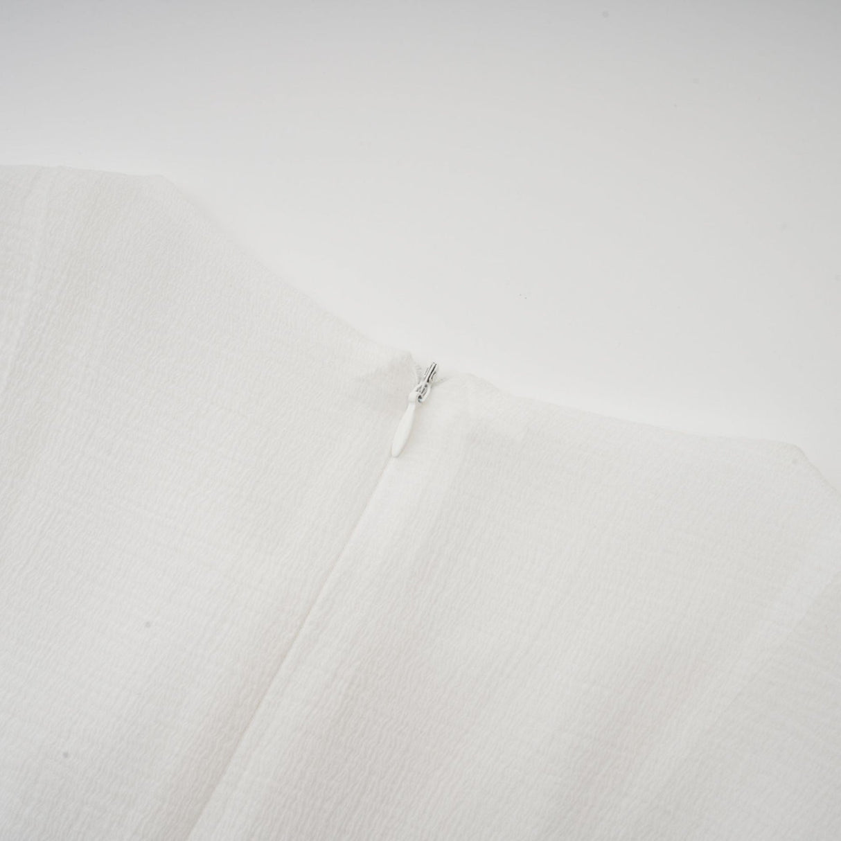 Letizia Mini Dress White Flared Sleeves Sheer Button Hem