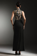 Lexi Black Floral Sequined Dress